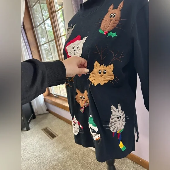 Vintage Holiday Cat Top - Picture 6 of 8